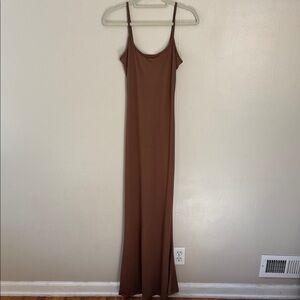 Elegant Brown Mermaid Maxi Dress